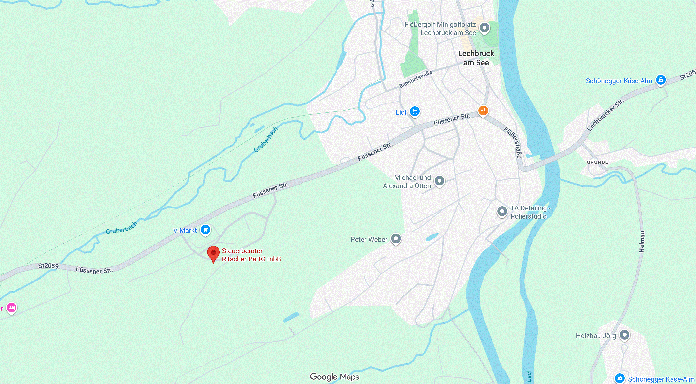 Statischer Kartenausschnitt des Standorts Lechbruck am See